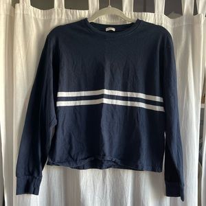 John Galt Navy and White Striped Shirt